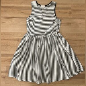 Everly Black & White Striped Ribbed Cocktail Dress